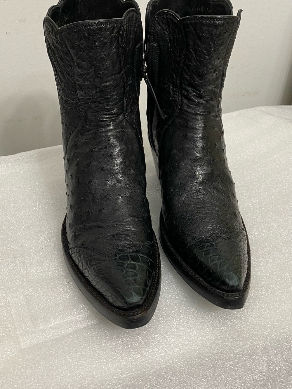 Stallion Full Quill Ostrich Zorro Ankle Boots. Perfect and excellent condition